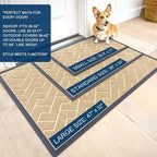 OLANLY Front Door Mat Outside 47x32, All-Season Absorbent Rubber Doormat | Beige - Image 2