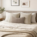 MIULEE Lumbar Corduroy Decorative Throw Pillow Covers 22x14 Light Brown | Pack - Image 4