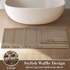 RESARE Waffle Bath Mat for Bathroom, Non Slip Bathroom Rugs 20"x32" Brown | - Image 5