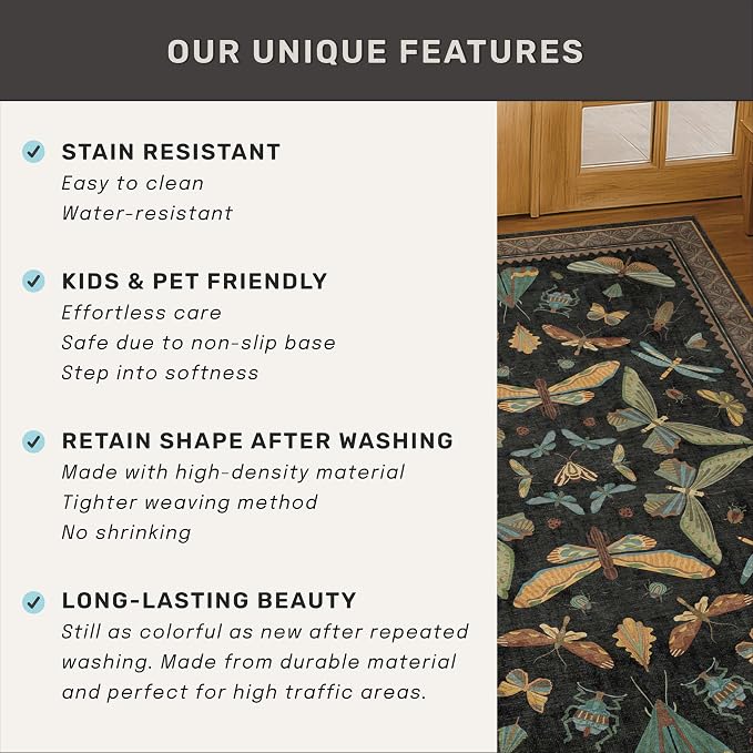 3x5 Entryway Rug Non Slip Washable - Image 7