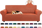 Stretch Couch Covers for Sofa, 3 Cushion Slipcover, Pureed Pumpkin | 1-Piece by KEKUOU