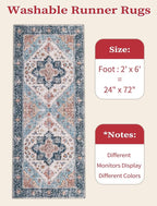 SERISSA 2x6 Washable Non Slip Boho Runner Rug - Image 2
