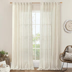 102 inch Long Linen Curtains 2 Panels by LAMIT