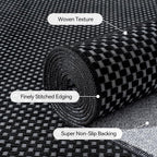 Kitchen Runner Rug Mat Non Slip Hallway Runner Washable Black 2x6 ft | Boho - Image 5