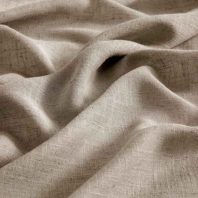 MIULEE Taupe Grey Linen Curtains 52x84 Inch Length 2 Panels - Image 4