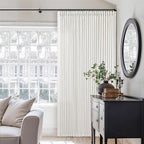Beige White Pinch Pleat Semi Sheer Linen Curtain W70xL108 1 Panel | Light - Image 6
