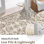 Yamaziot 2x8 Washable Hallway Runner Rug Non Slip Floral Carpet, Stain Resistant - Image 3