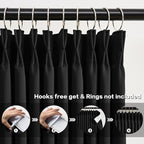 Extra Wide Black Pinch Pleated Curtains 100 x 105, Thermal Insulated Noise - Image 2