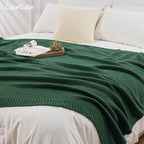 CozeCube Christmas Green Seed Stitch Throw Blanket 60"x80", Farmhouse Decor | - Image 2