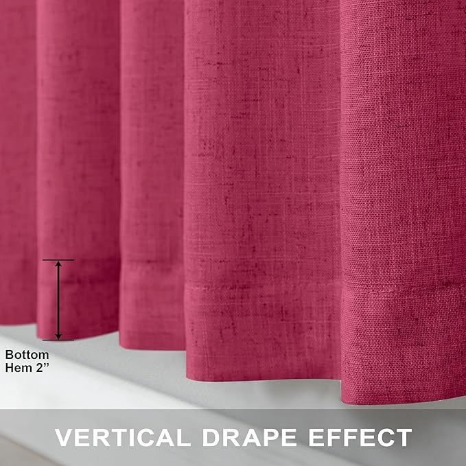 Pitalk Hot Pink Curtains 63 Inch Length - Image 5