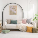 Set of 4 Pink Beige White Decorative Throw Pillow Covers 20x20 Inch Corduroy - Image 2