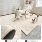 2'6''x8' Hallway Washable Runner Rug: Neutral Kitchen Carpet Beige | Vintage - Image 6