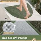 BEQHAUSE Dirt Trapper Door Mat 17" x 30" Half Circle Non Slip Rugs, Absorbent - Image 4