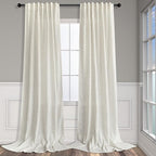 Pitalk Natural Linen Blend Back Tab Sheer Curtains 90 Inches Long by Pitalk