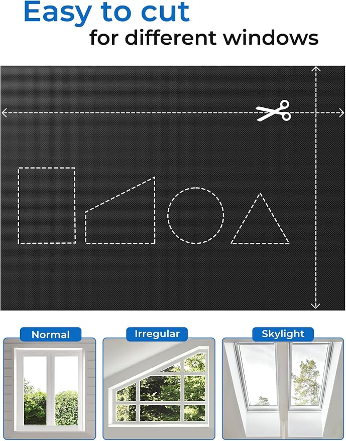 Blackout Curtains 47"x48" Portable No Drill Black Out Window Cover | 100% - Image 4