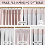 Vision Home Soft Pink Pinch Pleated Full Blackout Curtains Linen Blended Room - Image 3