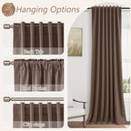 100% Blackout Curtains 120 Inch Length 2 Panels Set - Image 6