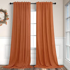 Pitalk Burnt Orange Linen Curtains 102 Inches Long by Pitalk