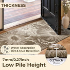 Findosom Hallway Runner Rug 2x10, Non Slip High-Low Textured Floral Washable - Image 7