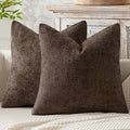 MIULEE Decorative Couch Throw Pillow Covers 20x20 Inch Dark Brown 2 Pack | by MIULEE