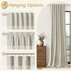 100% Blackout Linen Curtains for Bedroom 84 inches Long, Thermal Insulated Room - Image 6