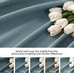 MIULEE Greyish Blue Back Tab Blackout Curtains 52x120 Inch Long 2 Panel Set | - Image 8