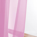 Sheer Pink Curtains, Sheer Curtains 84 inch Length 2 Panels Set, Rod Pocket - Image 2