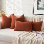 MIULEE Fall Rust Terracotta Chenille Couch Throw Pillow Covers, 18x18 | Set of 2 - Image 5
