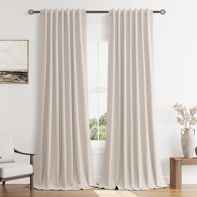 100% Blackout Curtains 120 Inch Length 2 Panels Set by Guken
