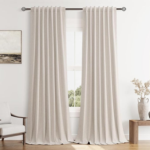 100% Blackout Curtains 120 Inch Length 2 Panels Set by Guken
