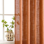 MIULEE Orange Fall Linen Curtains 52x90 Inch 2 Panels - Image 4
