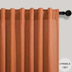 Burnt Orange Curtains 108 Inches Long - Image 2