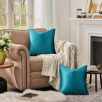 GIGIZAZA Teal Velvet Pillow Covers 18x18 Decorative Pillows Pack of 2 | Blue - Image 7