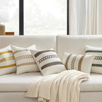 MIULEE Set of 2 Coco Brown Boho Decorative Pillow Covers 18x18 Inch | Farmhouse - Image 2