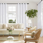 NICETOWN White 100% Blackout 90 inch Curtains - Image 8