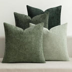 MIULEE Decorative Chenille Euro Pillow Covers Forest Green 22x22 Pack of 4 | by MIULEE