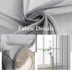 MIULEE Charcoal Grey Sheer Curtains 54 X 63 Inches, 2 Panels | Solid Color - Image 3