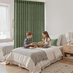 Olive Green Large Window Curtains Light Filtering Semi Sheer Privacy Linen - Image 8