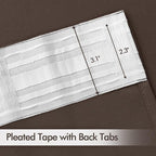 MIULEE Chocolate Brown Back Tab Blackout Curtains 52x120 Inch 2 Panels Set | - Image 4