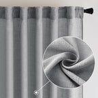 MIULEE Grey Linen Curtains 52x96 Inch Long - Image 2