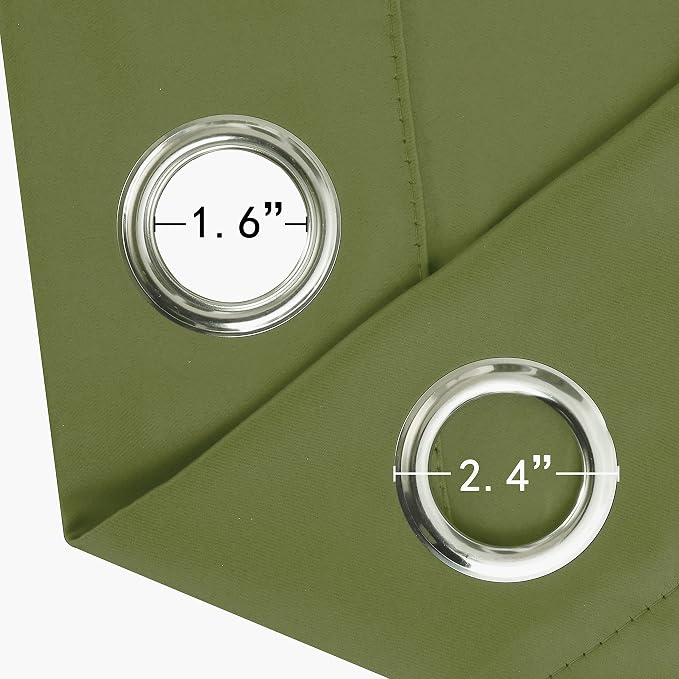 Olive Green Blackout Curtains 42 x 63 Inch Length/Set of 2 Curtain - Image 6