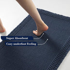 RESARE Waffle Bath Mat for Bathroom, Non Slip Bathroom Rugs 24"x36" Navy | - Image 3