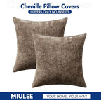 MIULEE Decorative Couch Throw Pillow Covers 22x22 Inch Brown 2 Pack | Modern - Image 7
