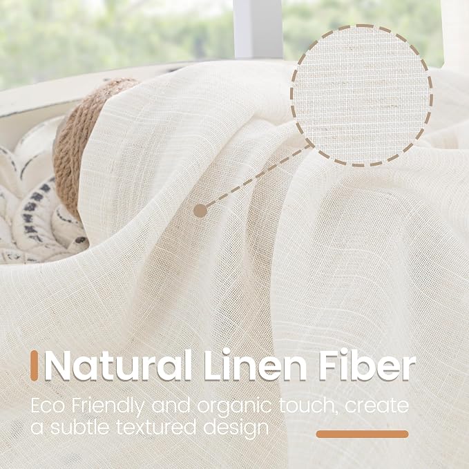 BGment Linen Curtains 42X40 Inch Length - Image 3
