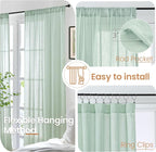 BGment Sage Green Linen Curtains 40 Inch Length - Image 6