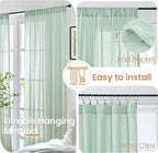 BGment Light Green Linen Curtains 40 Inches Long - Image 6