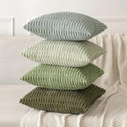 MIULEE Corduroy Decorative Throw Pillow Covers 20x20 Olive Green Pack of 2 | - Image 4