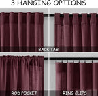 Extra Long Burgundy Linen Curtains 120 Inch - Image 2