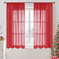 BGment Red Linen Curtains 54 Inch Length by BGment