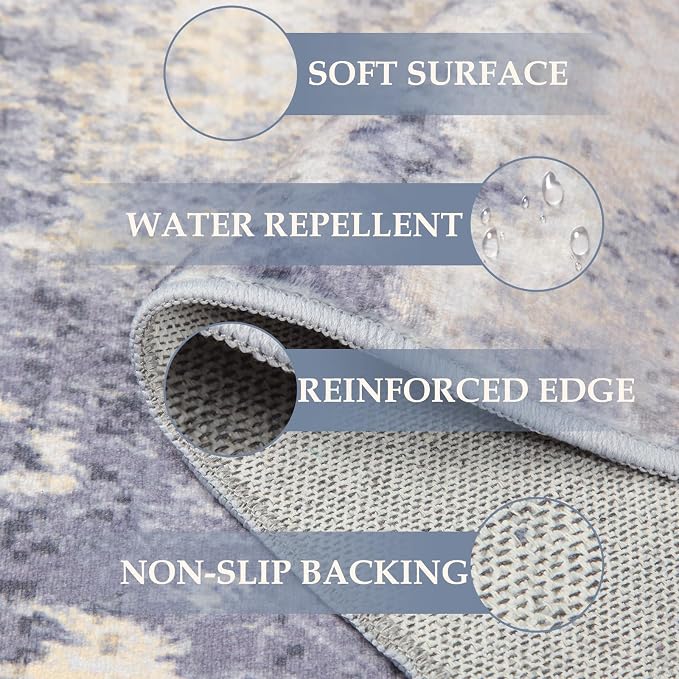 RELEANY Washable 5'x8' Abstract Area Rug - Image 8